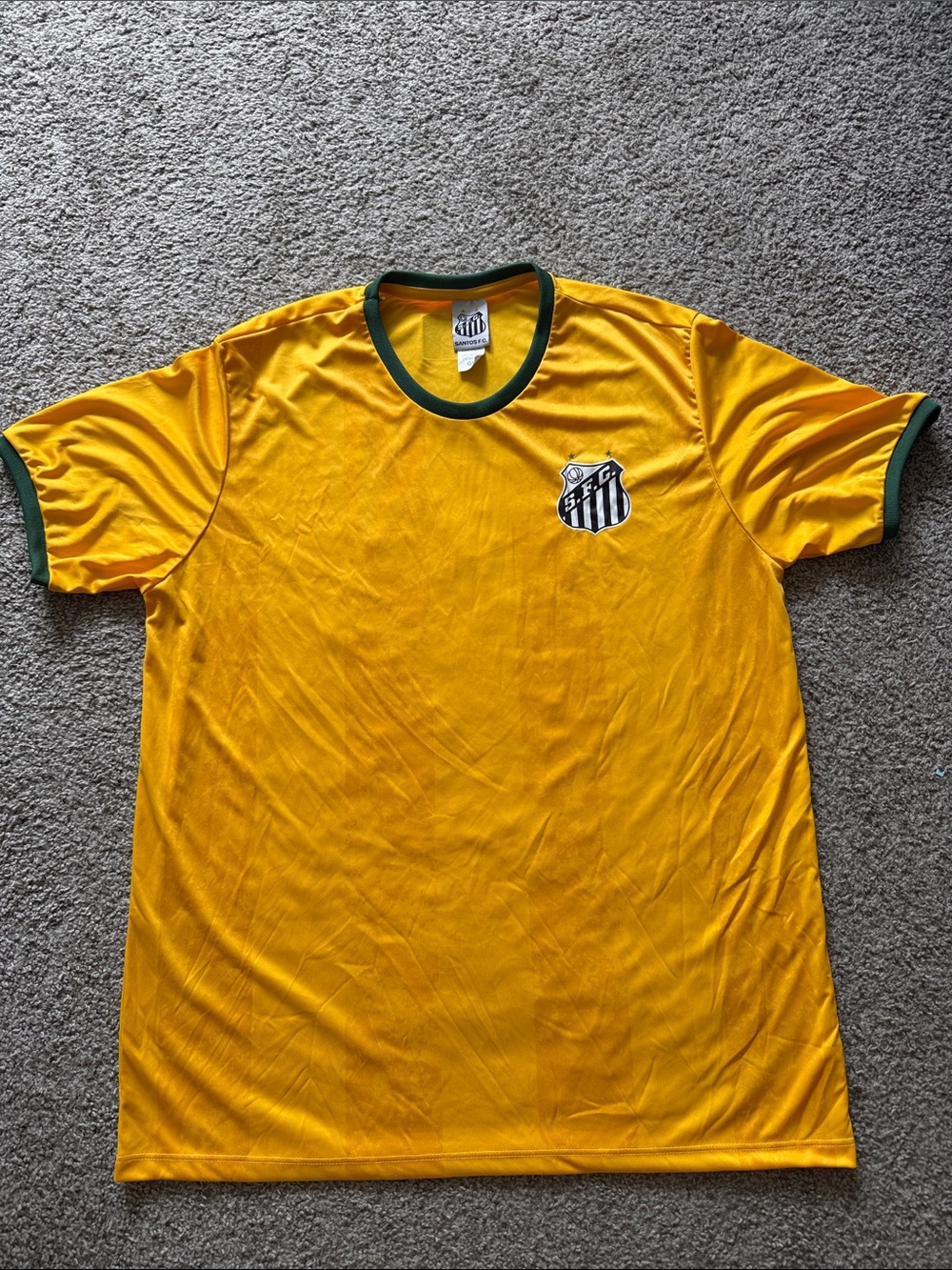 NEVER WORN- SANTOS  Crewneck Soccer Tee with Green Trim